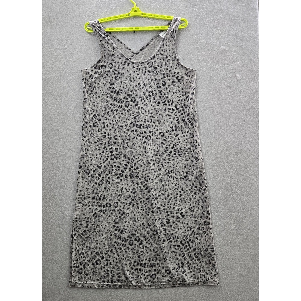 Old Navy Women Dress XL‎ Gray Linen Blend Animal Mob Wife Sheath Sleeveless NWT